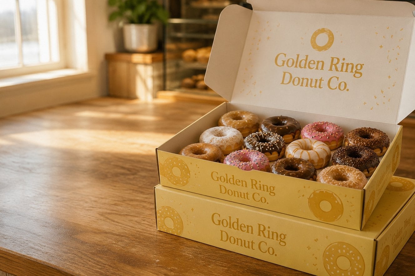 Custom printed donut boxes with logo