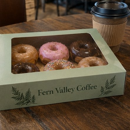Customized donut boxes for cafes and coffee chains