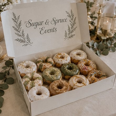 Customized donut boxes for caterers and weddings