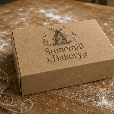 Kraft Stamped Box with custom branding